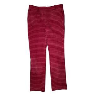 Ann Taylor Sofia Pant Pink & Red Houndstooth Pant Size 6